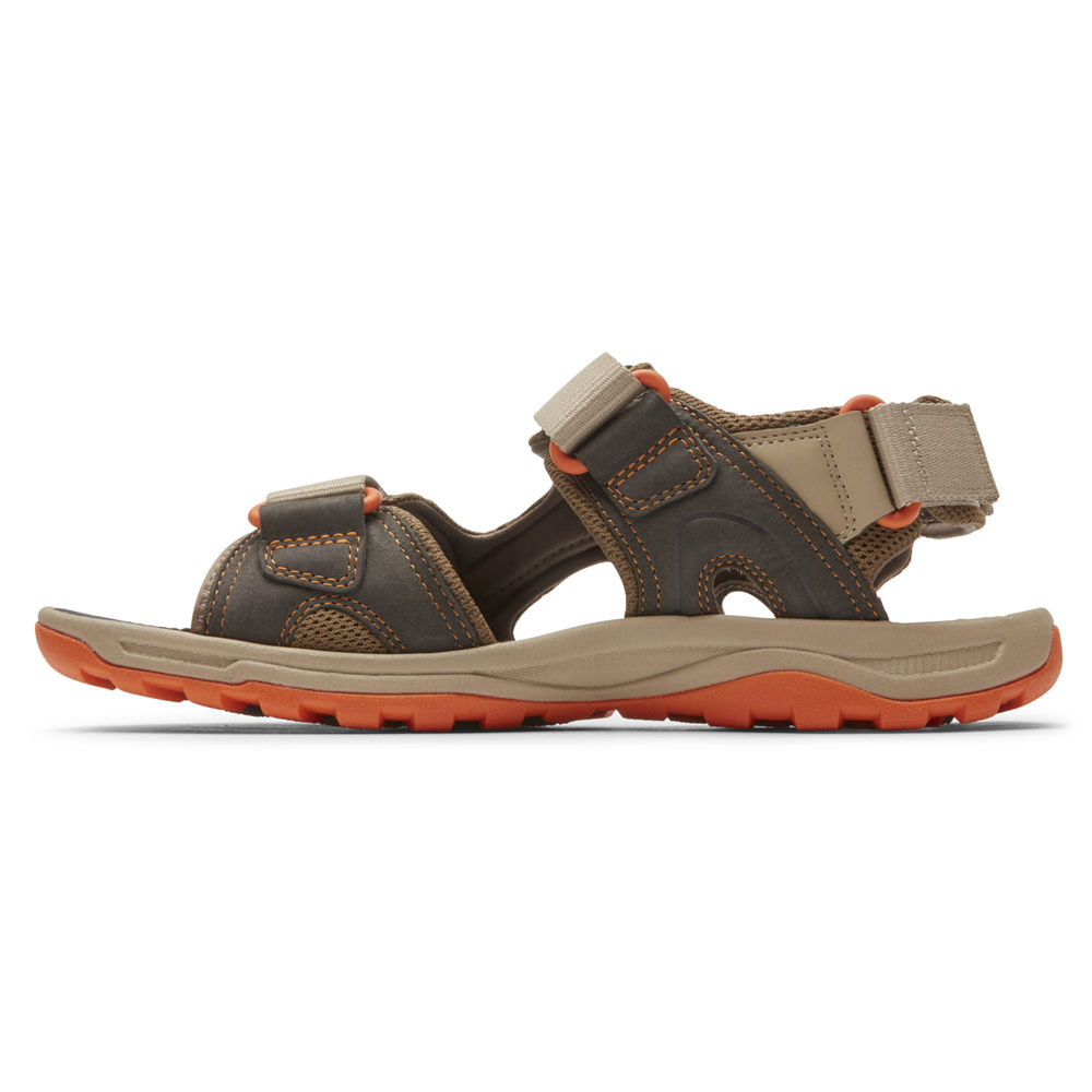 Rockport Singapore Mens Sandals - Trail Technique Adjustable Velcro Beige - BY0142893